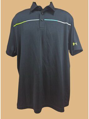 Under Armour Loose Fit Coldblack Heatgear Black Polo Large